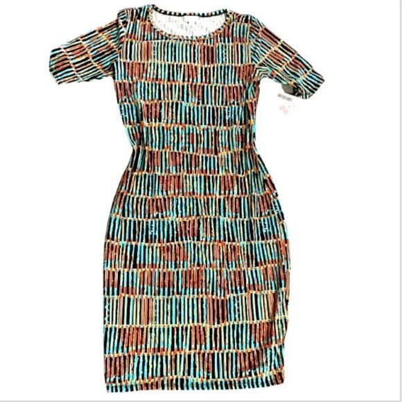 LulaRoe Julia Dress Sz M Colorful  #19227 - Picture 4 of 5